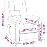 vidaXL Fauteuil de massage Gris clair Tissu