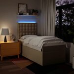 vidaXL Sommier à lattes de lit avec matelas Crème 80x200 cm Tissu
