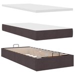 vidaXL Lit ottoman avec matelas et LED marron foncé 90x200 cm tissu
