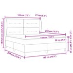 Lit à ressort vidaXL avec matelas Vert foncé 180x200 cm Velours
