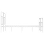 vidaXL Cadre de lit métal sans matelas et pied de lit blanc 120x200 cm