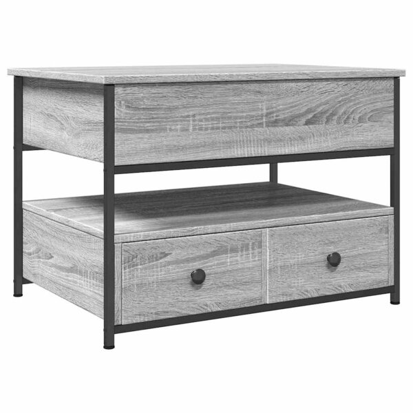 vidaXL Table basse sonoma gris 70x50x50 cm bois d'ingénierie et métal