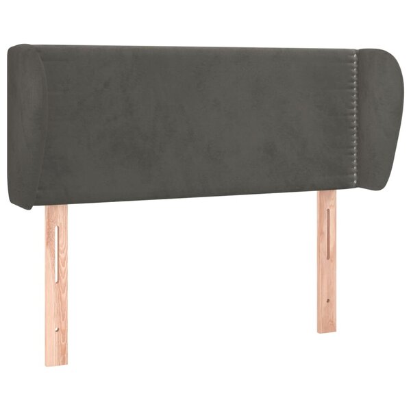vidaXL Tête de lit avec oreilles Gris foncé 83x23x78/88 cm Velours