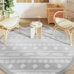 vidaXL Tapis d'extérieur ARAKIL gris Ø200 cm PP