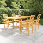 vidaXL Ensemble à manger de jardin 5 Pièces Bois de teck massif