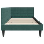 vidaXL Cadre de lit d'angle Vert foncé 90 x 190 cm Velours