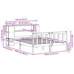 vidaXL Lit bibliothèque sans matelas cire marron 140x200 cm pin massif