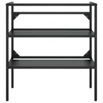 vidaXL Cadre de lavabo de salle de bain vasque à encastrer Noir Fer