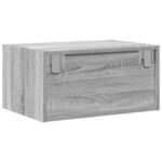 vidaXL Tables de chevet murales avec lumières LED 2 Pièces sonoma gris