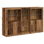 Buffet vidaXL avec lumières LED Bois ancien 162x37x100 cm Bois d'ingénierie