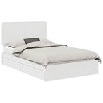 vidaXL Lit de Rangement Blanc 135 x 190 cm Bois d'ingénierie