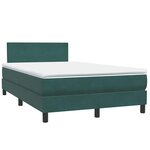vidaXL Sommier à lattes de lit et matelas et LED vert foncé 120x220cm velours
