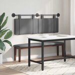 vidaXL Tête de lit suspendue Avec lumière LED Gris foncé Tissu