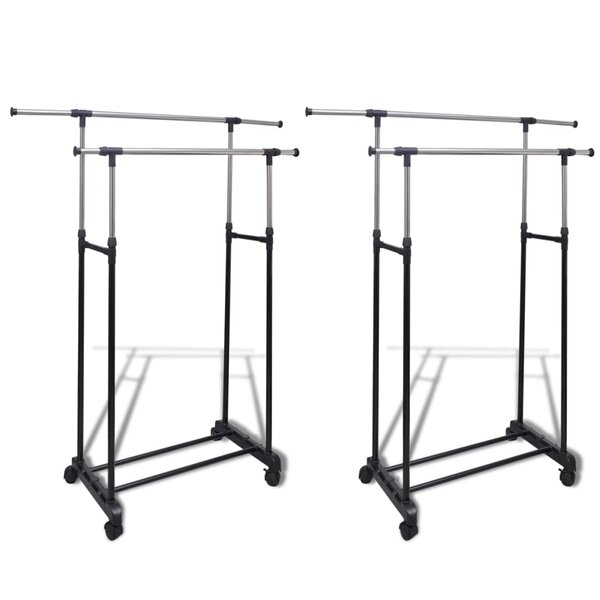 vidaXL Porte-manteaux réglables 2 Pièces 2 rails d'accrochage