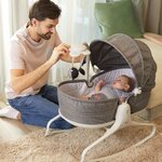 Tiny love transat pour bébé 3 en 1 cozy rocker napper gris