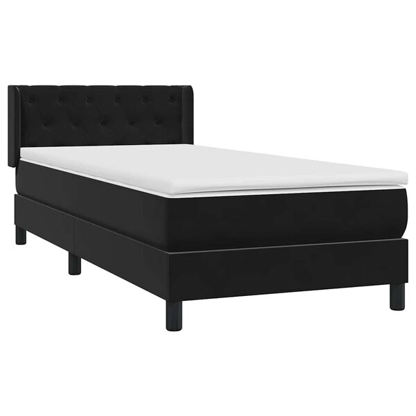 vidaXL Sommier à lattes de lit avec matelas noir 80x220 cm velours