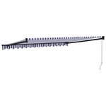 vidaXL Auvent rétractable bleu et blanc 4 5x3 m tissu et aluminium