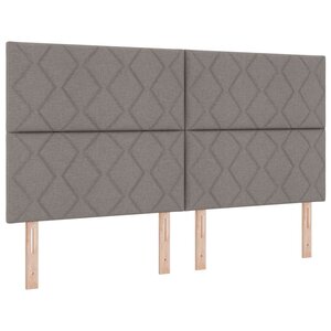 vidaXL Lit à ressorts avec matelas Taupe 180 x 200 cm tissu