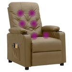 vidaXL Fauteuil de massage électrique Cappuccino Similicuir