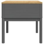 vidaXL Table de chevet FLORO gris 55x55x54 cm bois de pin massif