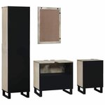 vidaXL Ensemble de mobilier de salle de bain 4 Pièces Brun Noyé