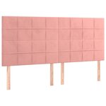 vidaXL Sommier à lattes de lit matelas et LED Rose 180x200 cm Velours