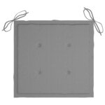 vidaXL Chaises de jardin et coussins gris lot de 8 Bois de teck massif