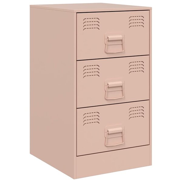 vidaXL Table de chevet rose 34 5x39x62 cm acier