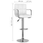 vidaXL Tabourets de bar lot de 2 blanc similicuir