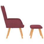vidaXL Chaise de relaxation avec tabouret Rouge bordeaux Tissu