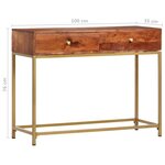 vidaXL Table console 100x35x76 cm Bois d'acacia massif