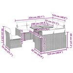 vidaXL Salon de jardin avec coussins 9 Pièces beige résine tressée acacia