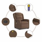 vidaXL Fauteuil de massage inclinable Marron Tissu