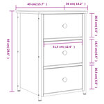 vidaXL Table de chevet chêne sonoma 40x36x60 cm bois d'ingénierie