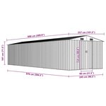 vidaXL Abri de jardin Vert 257x990x181 cm Acier galvanisé