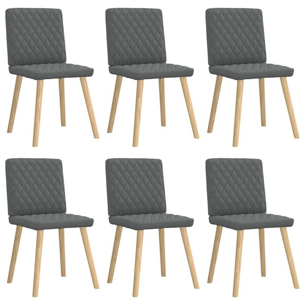 vidaXL Chaises à manger lot de 6 gris foncé tissu