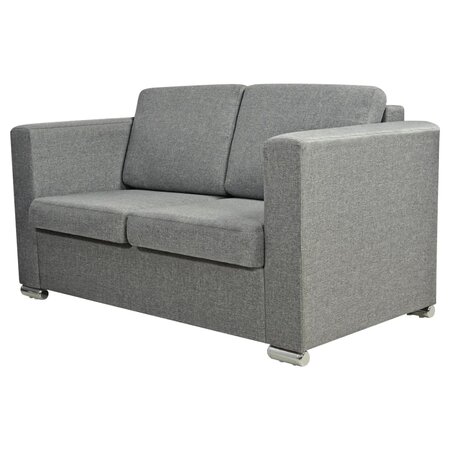 vidaXL Canapé à 2 places Tissu Gris clair