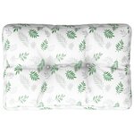 vidaXL Coussin de palette motif de feuilles 60x40x12 cm tissu