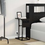 vidaXL Table de chevet Chêne noir 41.5 x 26 x 60.5 cm