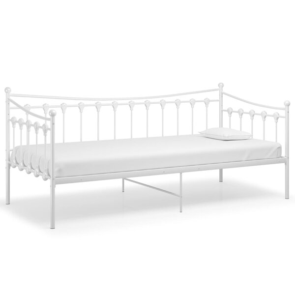 vidaXL Cadre de canapé-lit sans matelas blanc métal 90x200 cm
