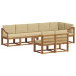 vidaXL Ensemble de canapés d'extérieur 8 pc Naturel et Beige