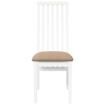 vidaXL Chaises à manger coussins 2 Pièces blanc bois massif caoutchouc