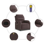 vidaXL Fauteuil de massage inclinable Marron foncé Tissu