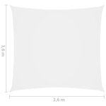 vidaXL Voile de parasol Tissu Oxford carré 3 6x3 6 m Blanc