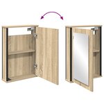 vidaXL Armoire miroir Chêne naturel Panneau en aggloméré  verre  métal