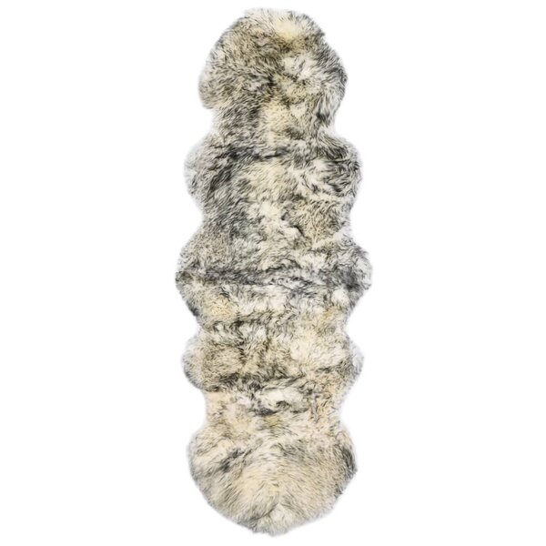 vidaXL Tapis en peau de mouton 60 x 180 cm Mélange de gris foncé
