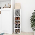 Vidaxl armoire à chaussures blanc 27 5x27x102 cm bois d'ingénierie
