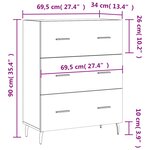 vidaXL Buffet Blanc brillant 69 5x34x90 cm Bois d'ingénierie