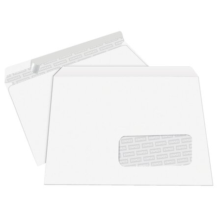 Enveloppe blanche premium c4 229 x 324 mm 100g avec fenêtre, ouverture grand côté - bande autoadhésive (boîte 250 unités)
