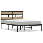 vidaXL Cadre de lit en métal sans matelas chêne sonoma 120x200 cm